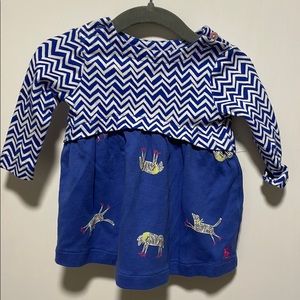 Chevron print blue dress